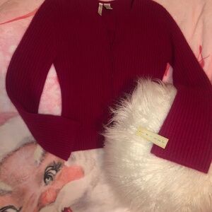 Just in SALE New with tag Twiggy fuzzy magenta sweater cardigan